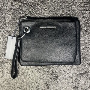 French Connection Lara Pebble Double Slim Pouches-Black-New with Tags-$48 Retail